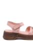 Imagine Sandale damă reglabile cu platformă roz pudră din piele naturală GOR8405
