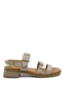 Imagine Sandale gri din piele naturală, cu catarame decorative GOR32