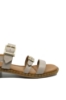Imagine Sandale gri din piele naturală, cu catarame decorative GOR32