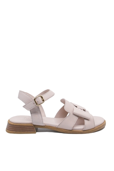 Imagine Sandale cu fundiță, roz pudră din piele naturală GOR2556