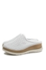 Imagine Saboți damă wedge, albi, perforați, din piele naturală GORH2991
