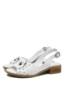 Imagine Sandale joase albe, din piele naturală cu buline perforate GOR1671