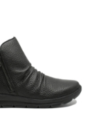 Imagine Ghete damă cu două fermoare, negre, din piele naturală granulată RIKZ0056-00