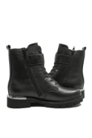 Imagine Ghete damă negre, tip combat, din piele naturală  REMD8657-00
