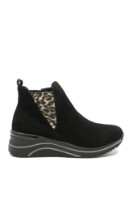 Imagine Ghete ankle negre, din piele întoarsă REMD0T75-04