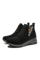 Imagine Ghete ankle negre, din piele întoarsă REMD0T75-04