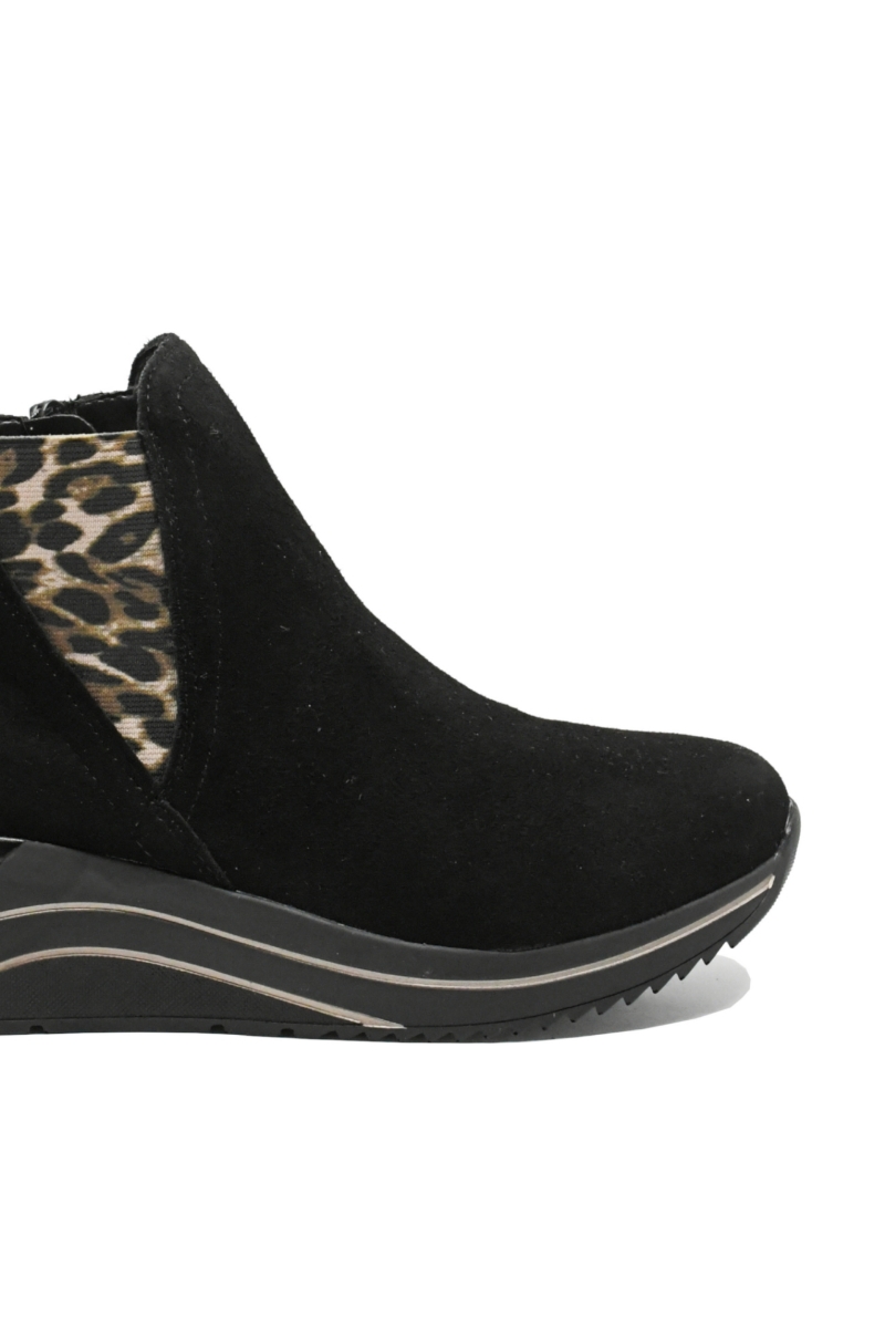 Imagine Ghete ankle negre, din piele întoarsă REMD0T75-04