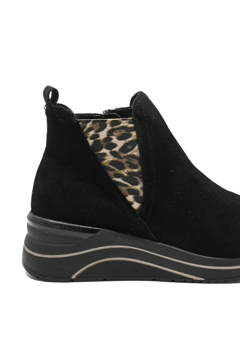 Imagine Ghete ankle negre, din piele întoarsă REMD0T75-04