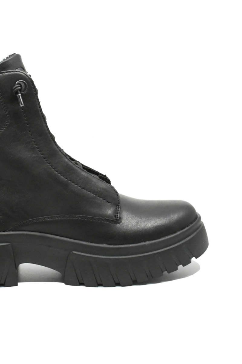 Imagine Ghete damă cu platformă modernă, negre, din piele naturală RIKW1879-00