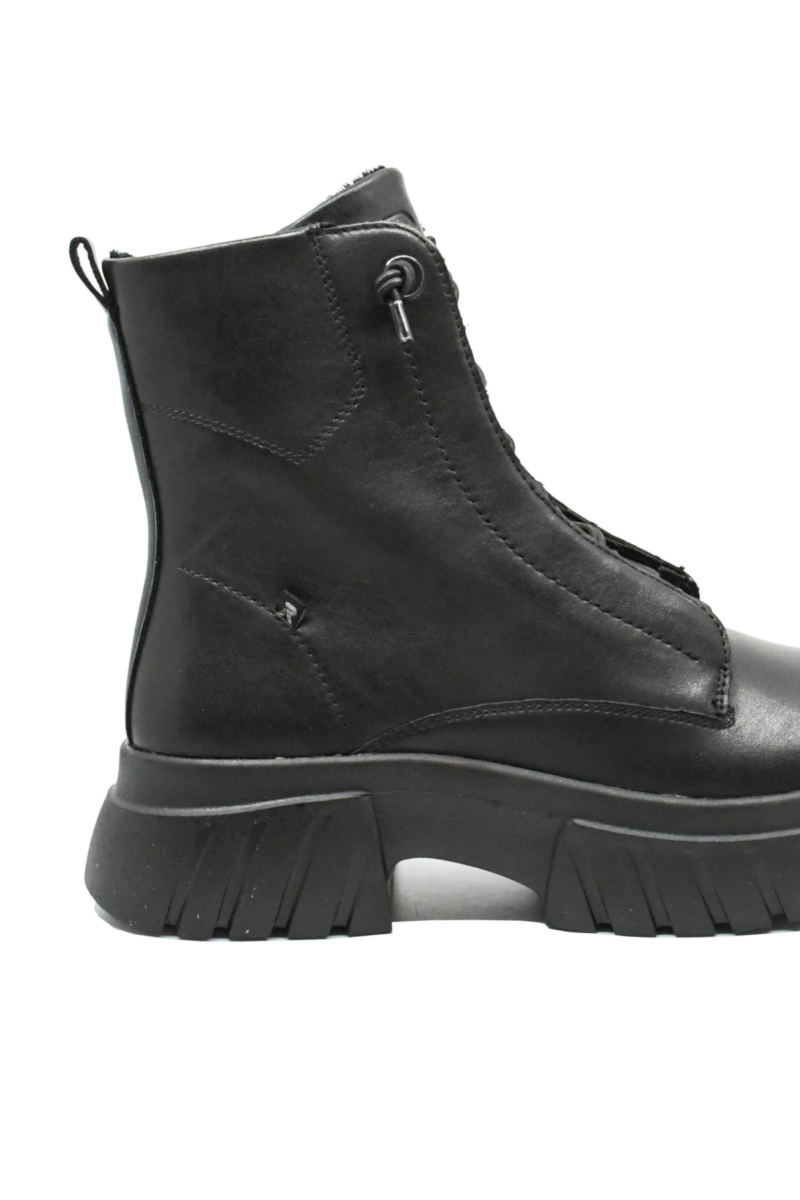 Imagine Ghete damă cu platformă modernă, negre, din piele naturală RIKW1879-00