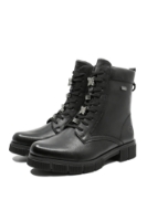 Imagine Ghete damă cu pandantive argintii, negre din piele naturală REMD2S73-00