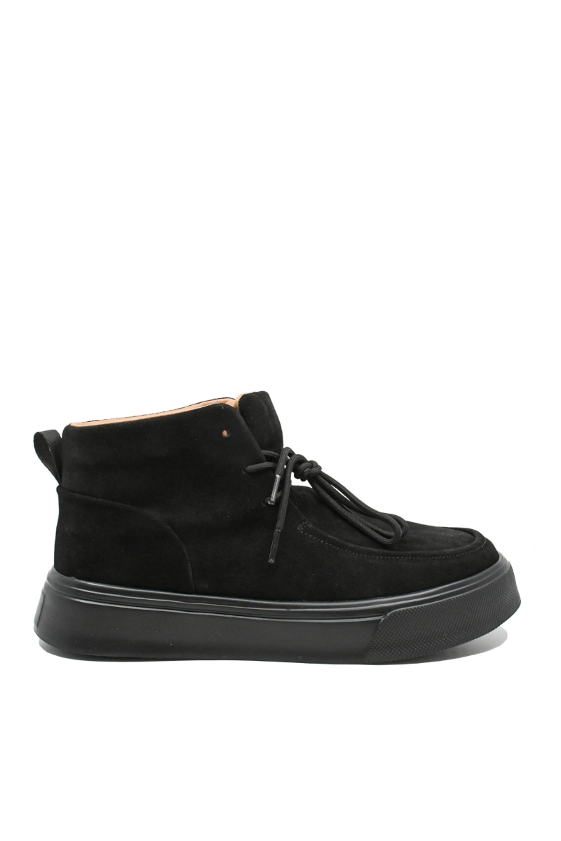 Imagine Ghete ankle bărbați negre din piele întoarsă FLGPCT-1