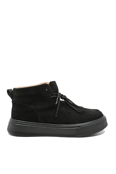 Imagine Ghete ankle bărbați negre din piele întoarsă FLGPCT-1