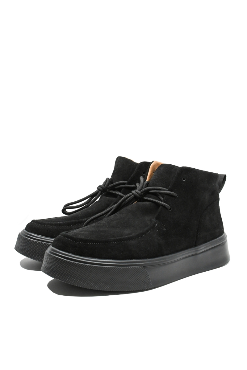 Imagine Ghete ankle bărbați negre din piele întoarsă FLGPCT-1