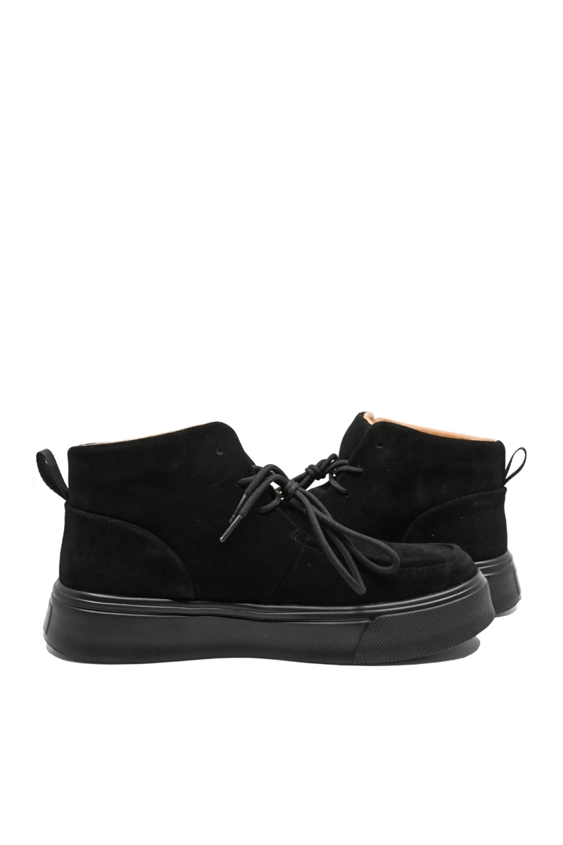 Imagine Ghete ankle bărbați negre din piele întoarsă FLGPCT-1