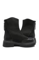 Imagine Ghete platformă negre din piele naturală cu carâmb textil FLG7199