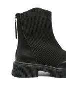 Imagine Ghete platformă negre din piele naturală cu carâmb textil FLG7199
