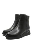 Imagine Botine damă wedge, negre din piele naturală FLGH1102