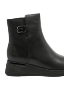 Imagine Botine damă wedge, negre din piele naturală FLGH1102