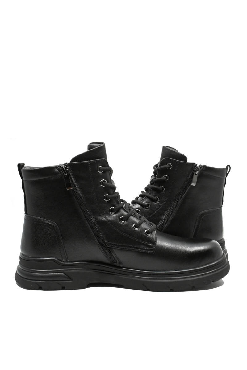 Imagine Bocanci clasici bărbați negri din piele naturală FNX2630