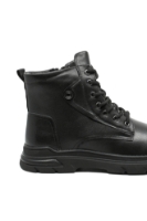 Imagine Bocanci clasici bărbați negri din piele naturală FNX2630