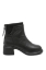 Imagine Ghete ankle negre din piele naturală, cu inserție textilă FNX6631-2
