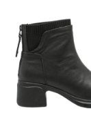 Imagine Ghete ankle negre din piele naturală, cu inserție textilă FNX6631-2