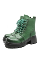 Imagine Ghete damă cu talpa masivă, green din piele naturală FNX79156