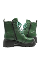 Imagine Ghete damă cu talpa masivă, green din piele naturală FNX79156