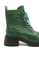 Imagine Ghete damă cu talpa masivă, green din piele naturală FNX79156