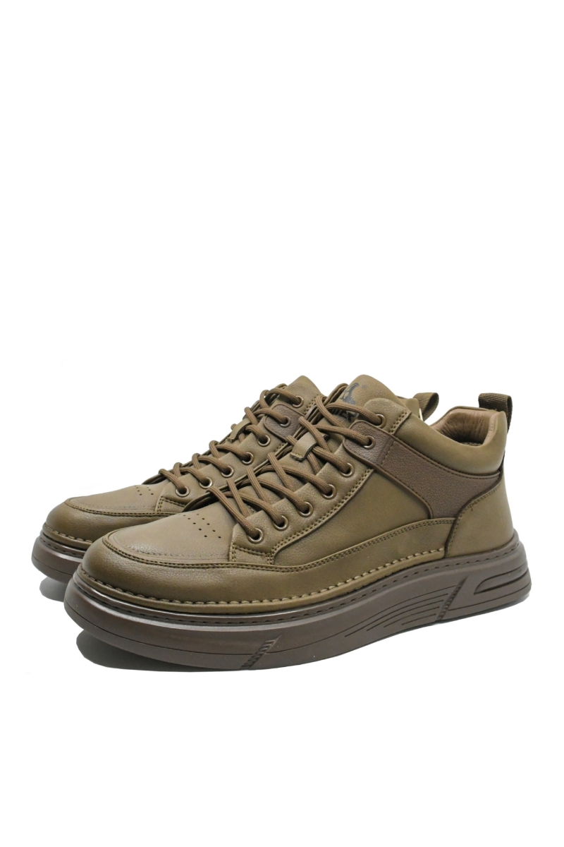 Imagine Ghete smart casual kaki din piele naturală OTR270009