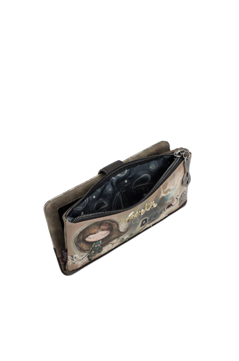 Imagine Portofel flexibil mare cu protecție RFID, maro, colecția Real, 41709-906