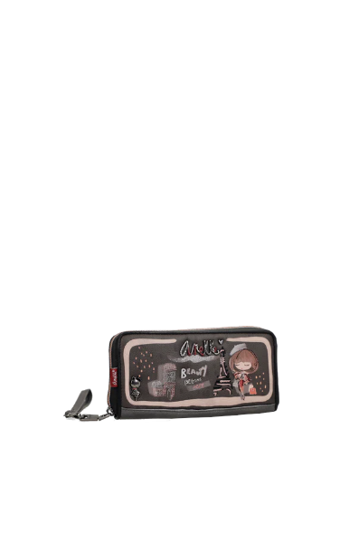 Imagine Portofel mare cu protecție RFID și curea de mână, maro, colecția Mademoiselle, 41809-908