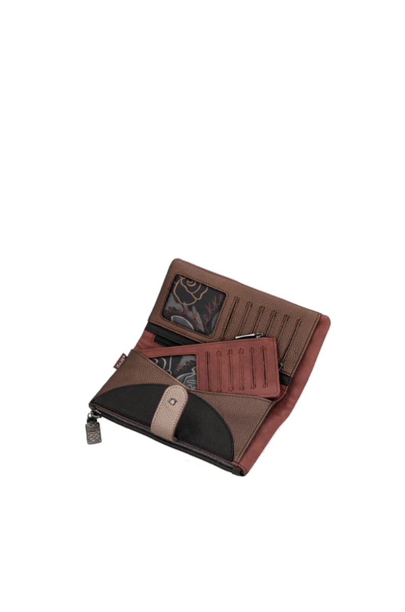 Imagine Portofel flexibil mare cu protecție RFID, maro, colecția Mademoiselle, 41809-906