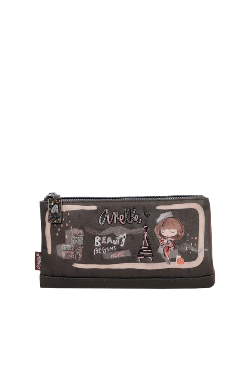 Imagine Portofel flexibil mare cu protecție RFID, maro, colecția Mademoiselle, 41809-906
