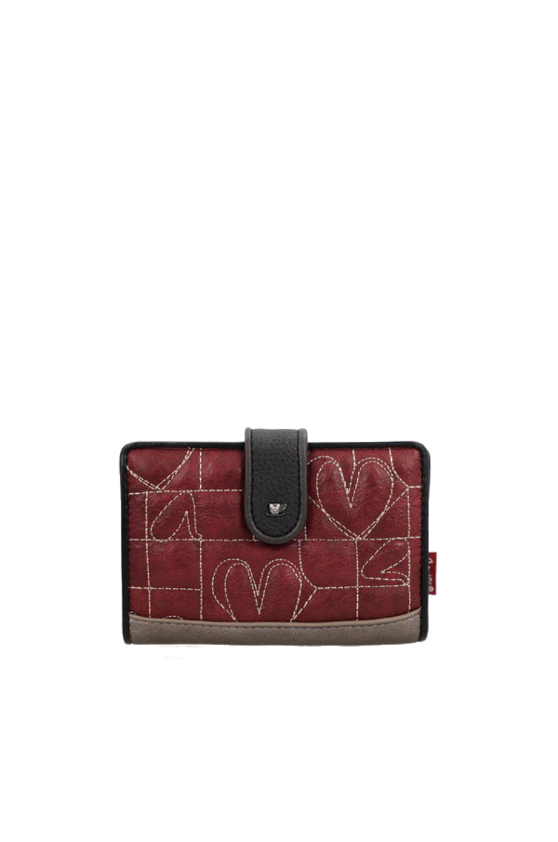 Imagine Portofel mediu cu protecție RFID, fermoar și clapetă, maro, colecția Mademoiselle, 41809-902