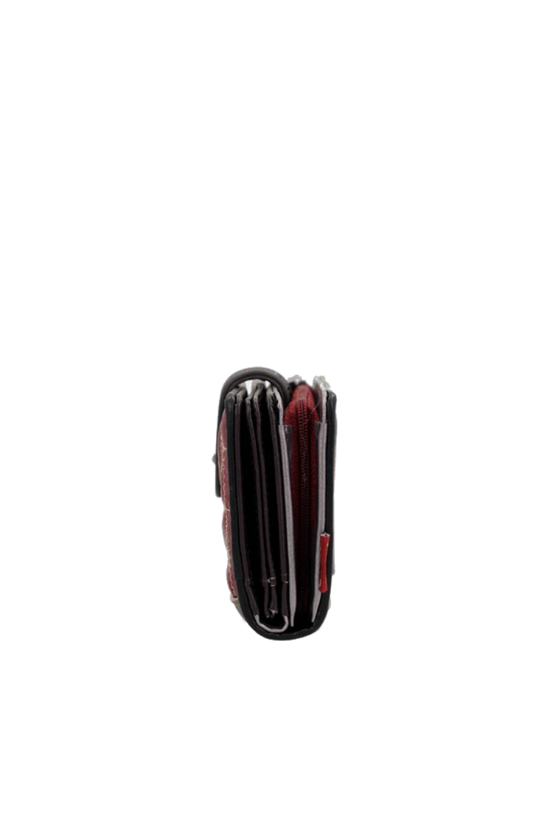 Imagine Portofel mediu cu protecție RFID, fermoar și clapetă, maro, colecția Mademoiselle, 41809-902
