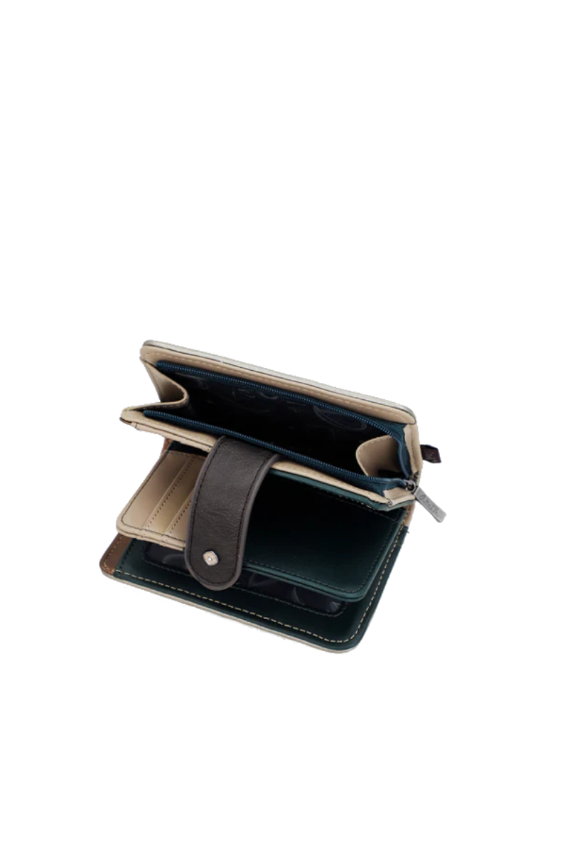 Imagine Portofel mediu RFID, cu fermoar și clapetă, kaki, colecția Real, 41709-902