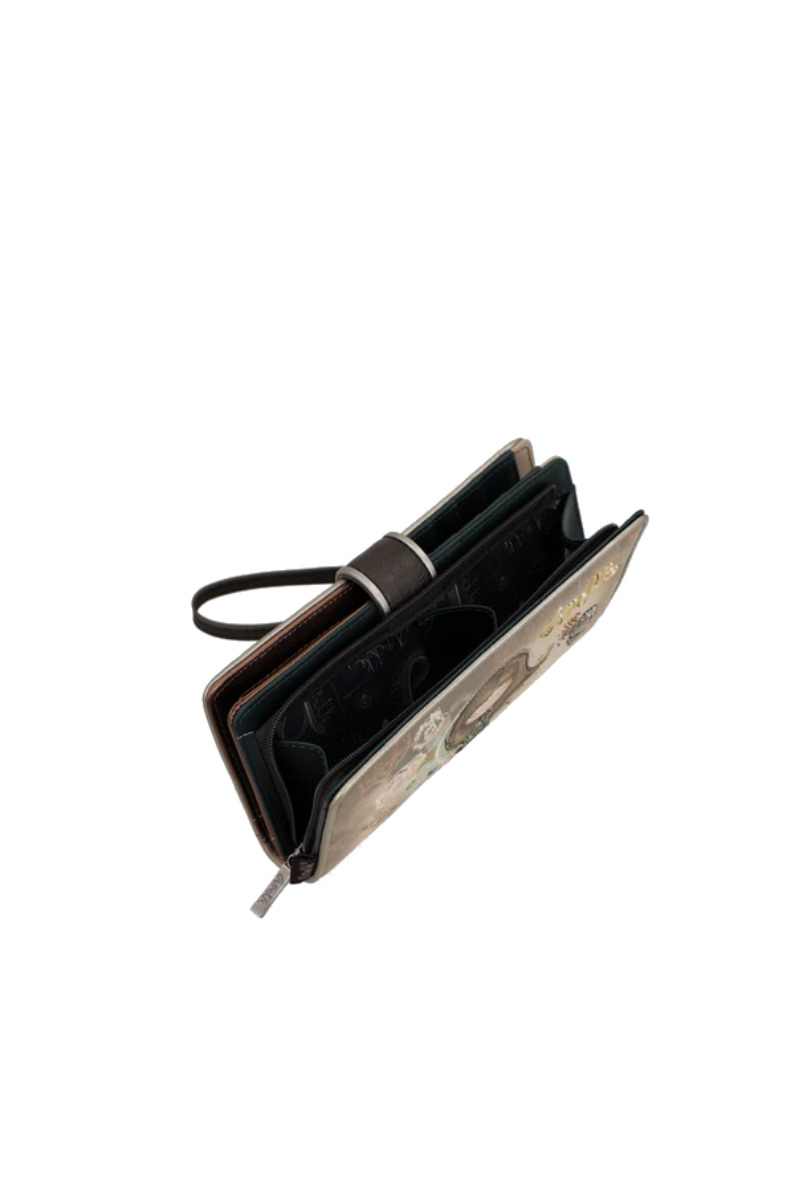 Imagine Portofel mare RFID, cu fermoar și clapetă, kaki, colecția Real, 41709-901