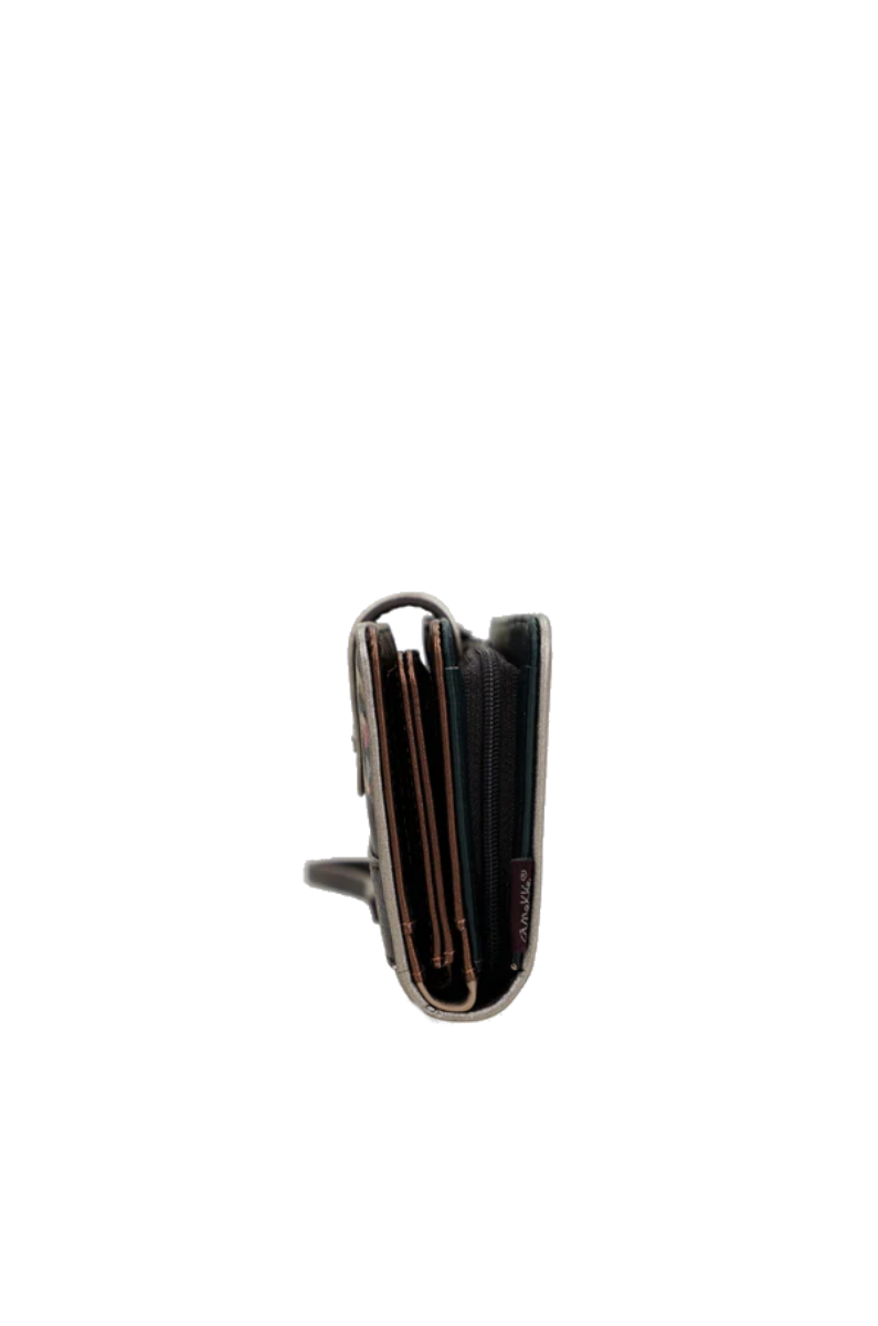 Imagine Portofel mare RFID, cu fermoar și clapetă, kaki, colecția Real, 41709-901