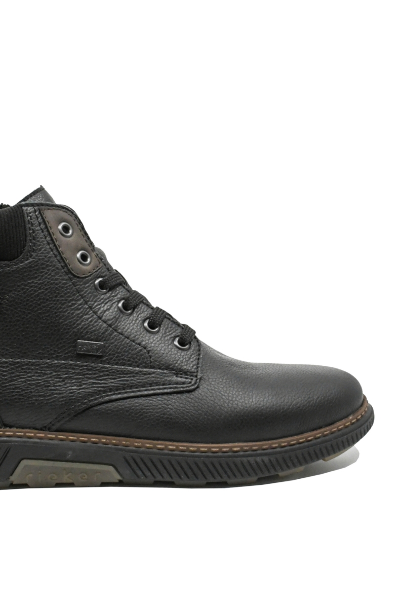 Imagine Bocanci îmblăniți negri din piele naturală texturată RIKB3343-00