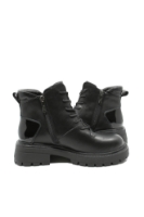 Imagine Ghete ankle din piele naturală negre, cu platformă OTR50013