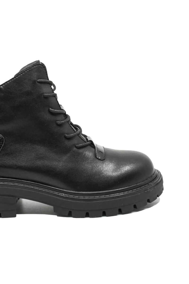 Imagine Ghete ankle din piele naturală negre, cu platformă OTR50013