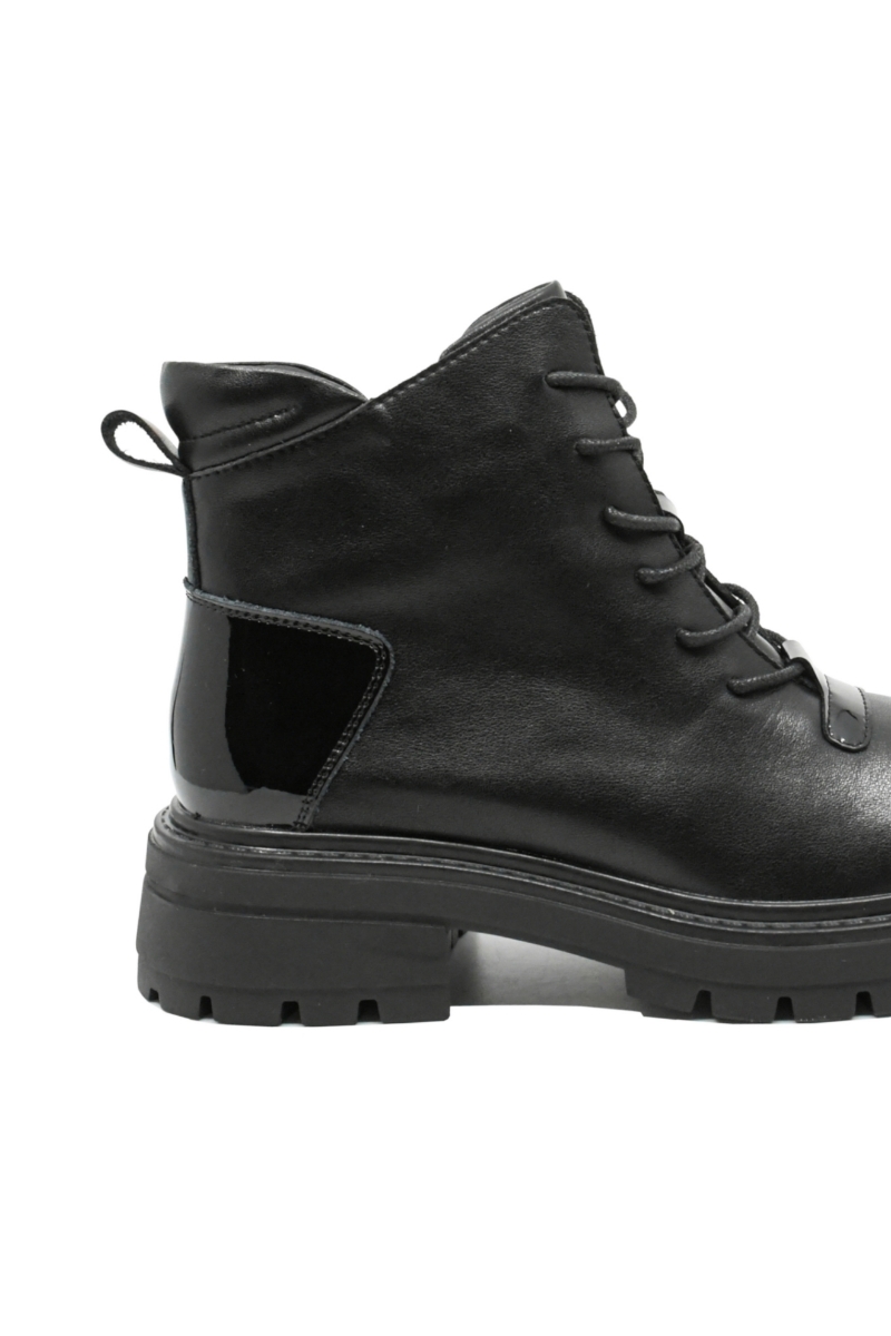 Imagine Ghete ankle din piele naturală negre, cu platformă OTR50013