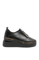Imagine Pantofi slip-on cu talpa înaltă, negri din piele naturală MIR242325