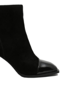 Imagine Botine damă negre, din piele întoarsă cu vârf din lac GOR2536