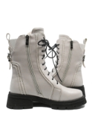 Imagine Ghete damă înalte, gri, din piele naturală cu șireturi lungi GOR2507