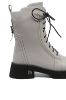 Imagine Ghete damă înalte, gri, din piele naturală cu șireturi lungi GOR2507