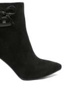 Imagine Botine damă înalte, negre, din piele întoarsă, cu fundiță decorativă GOR2575