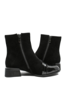 Imagine Botine înalte, negre, din piele întoarsă cu detalii din lac GOR2503